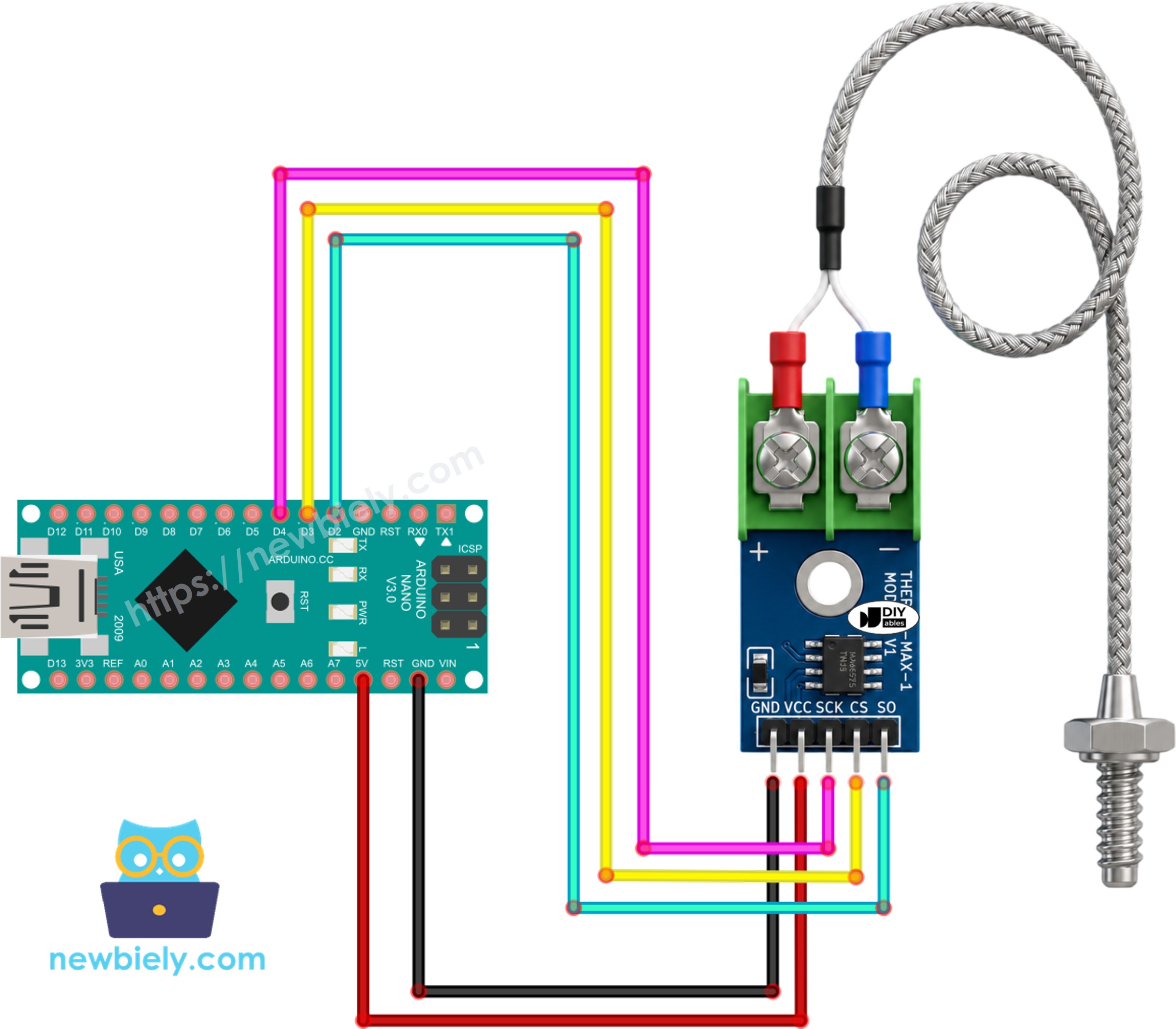 Schaltplan Arduino Nano MAX6675-Thermoelement-Modul