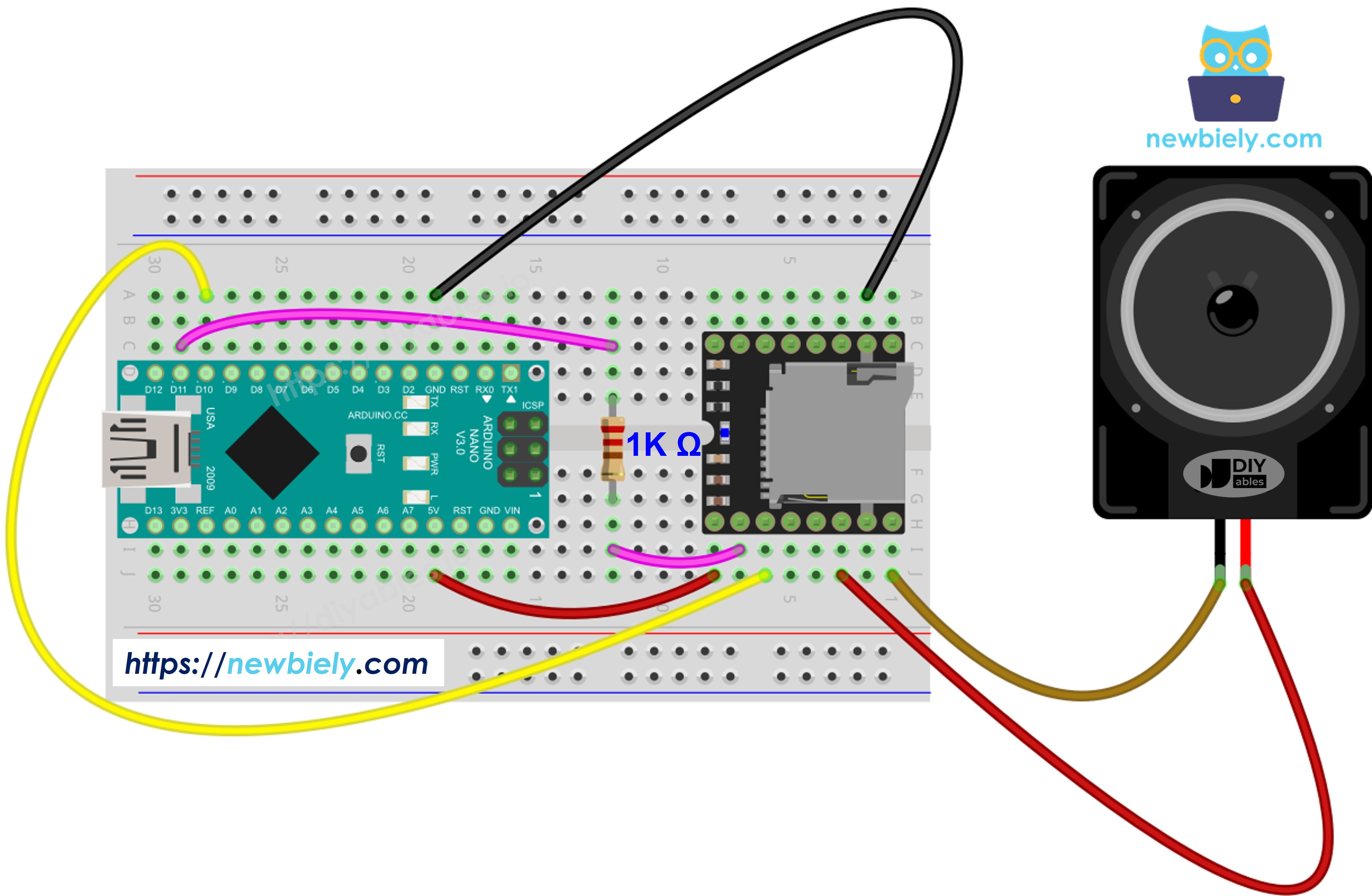 Arduino Nano Mini MP3-Player Schaltplan