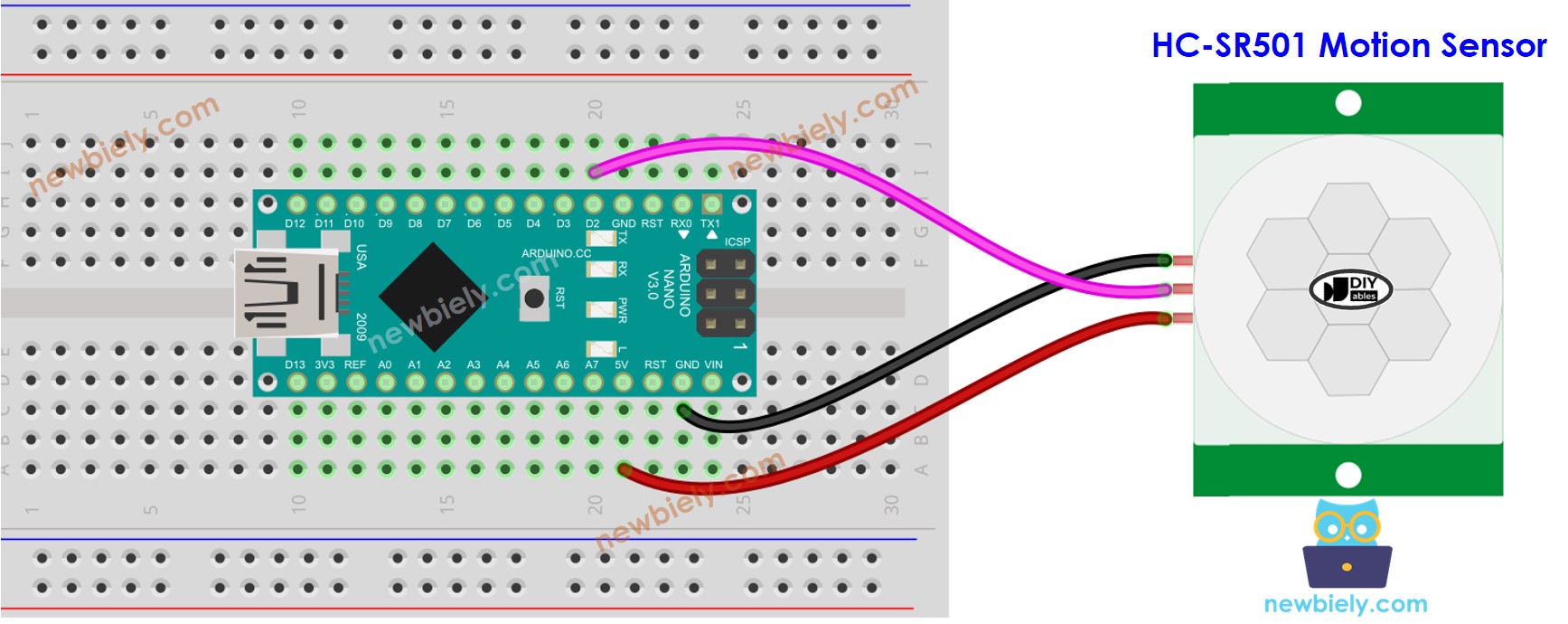 Arduino Nano Bewegungsmelder-Schaltplan