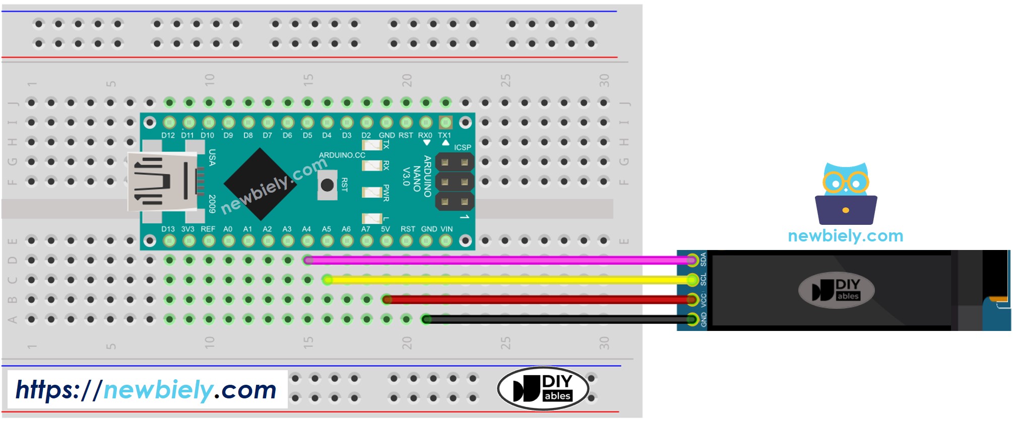 Arduino Nano OLED 128x32 Schaltplan
