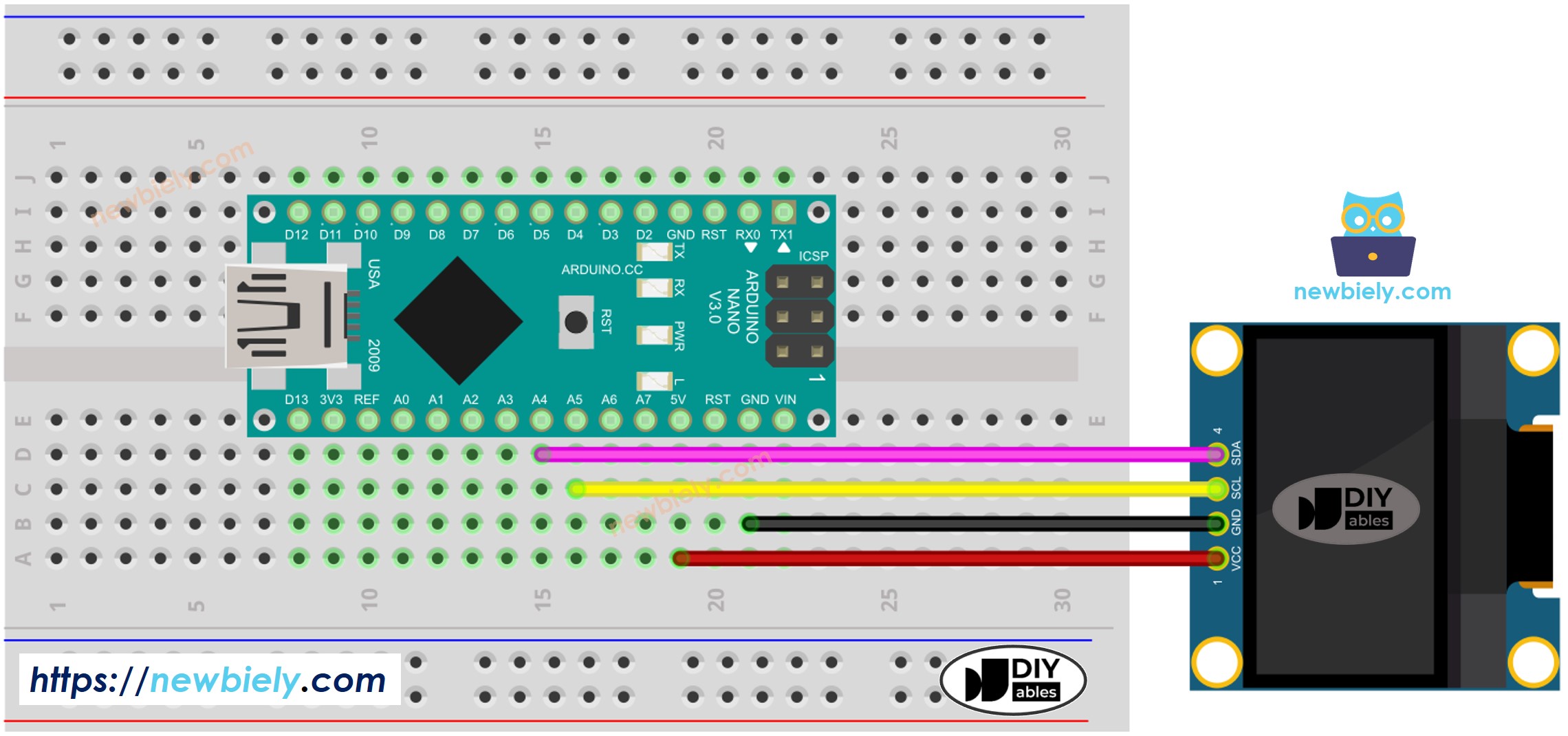 Arduino Nano OLED-Schaltplan