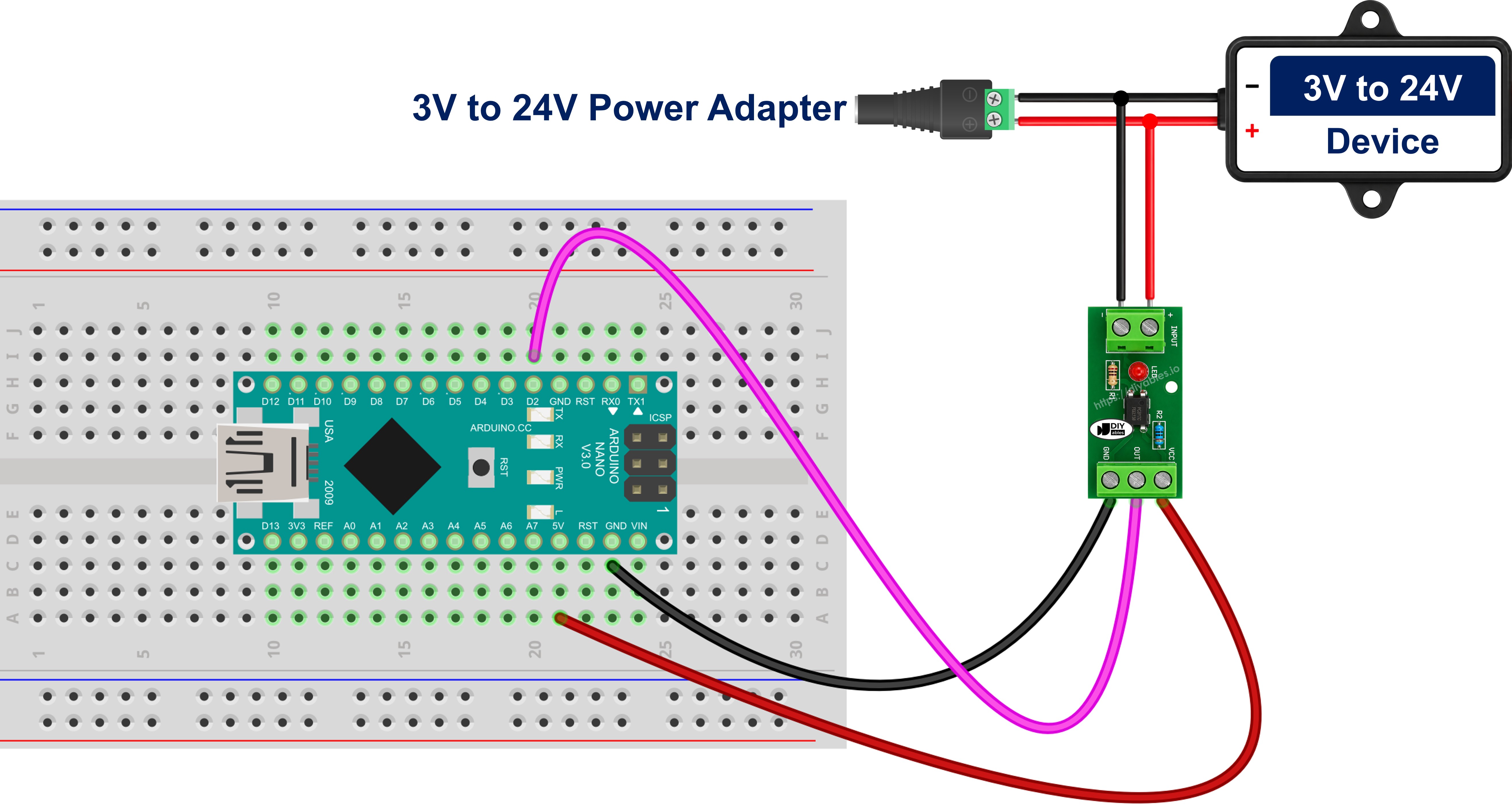 Schaltplan Arduino Nano PC817-Optokoppler-Isolationsmodul