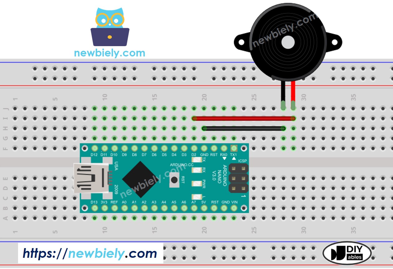 Arduino Nano Piezo-Buzzer-Schaltplan