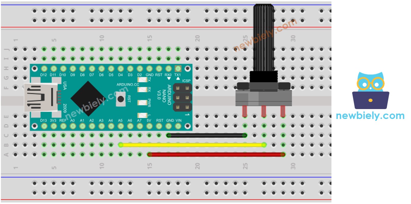 Arduino Nano Potentiometer-Schaltplan