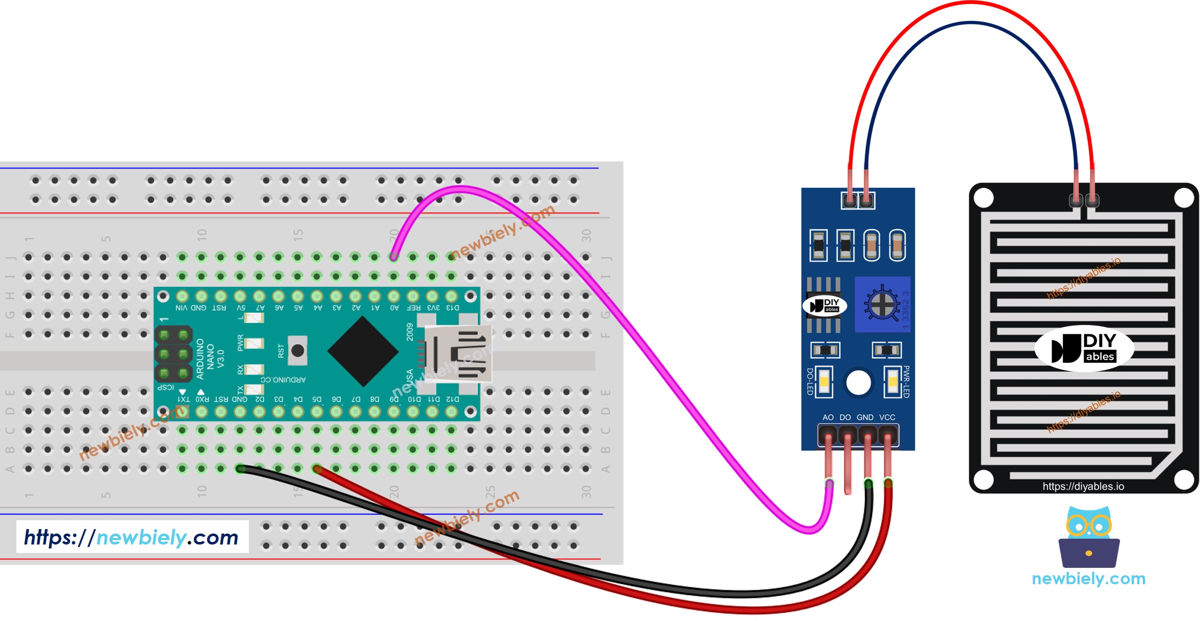 Arduino Nano Regen-Erkennung Verdrahtungsdiagramm