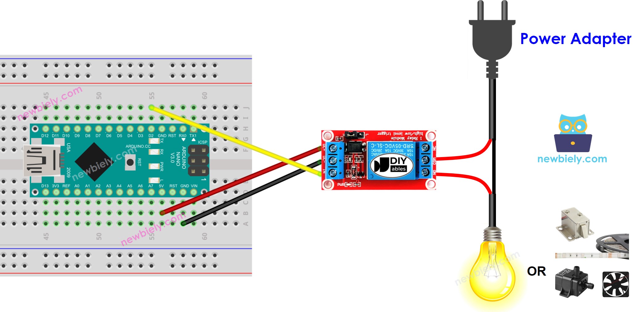 Arduino Nano Relais-Schaltplan
