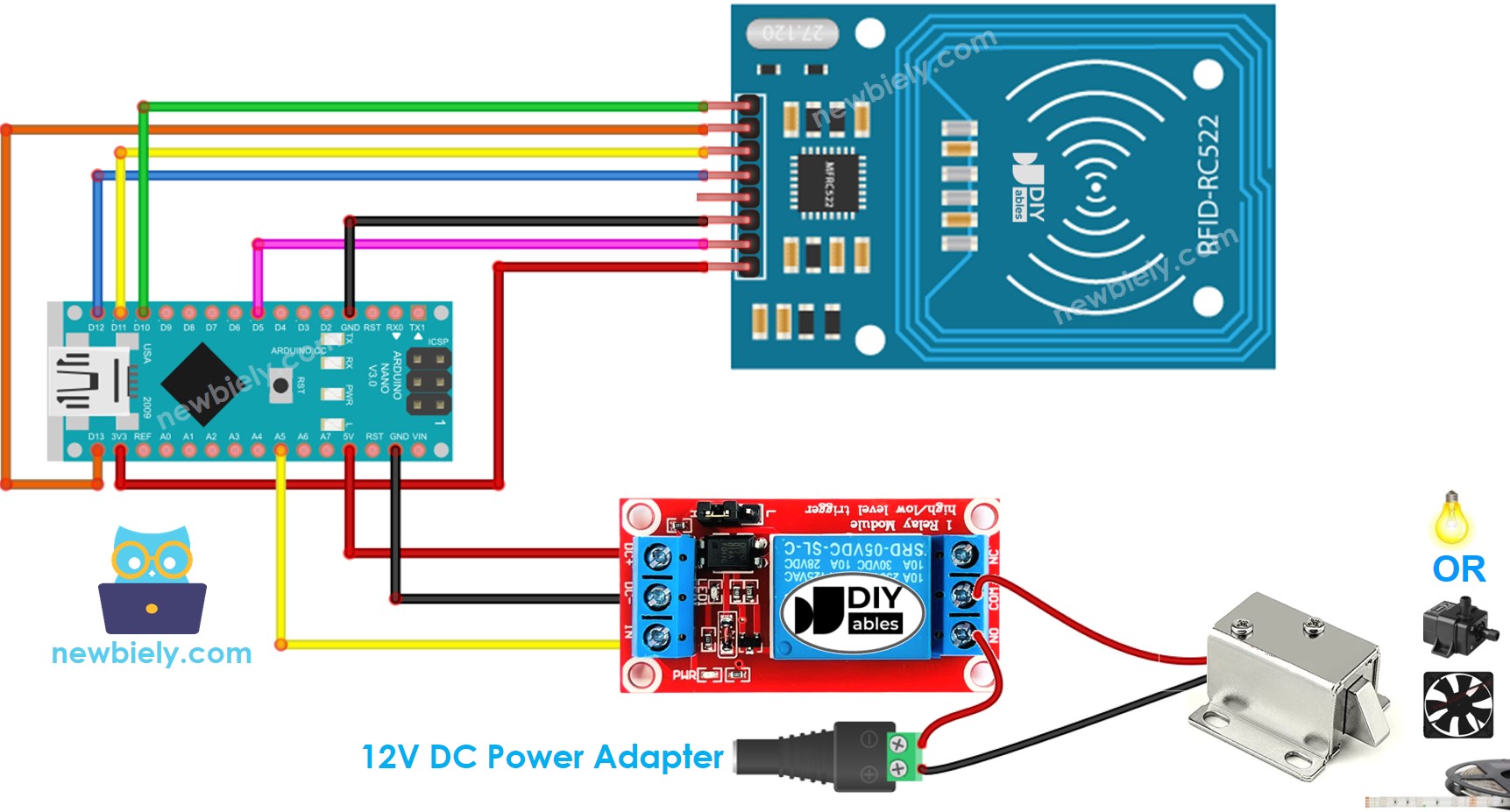 Arduino Nano RFID RC522 Relais-Schaltplan