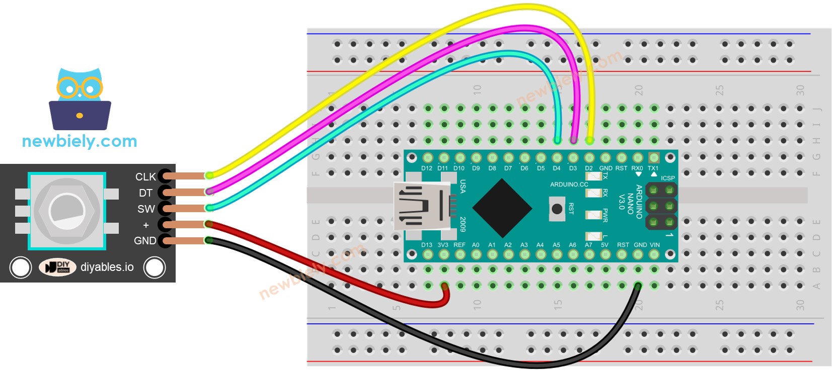 Arduino Nano Drehencoder Verdrahtungsdiagramm
