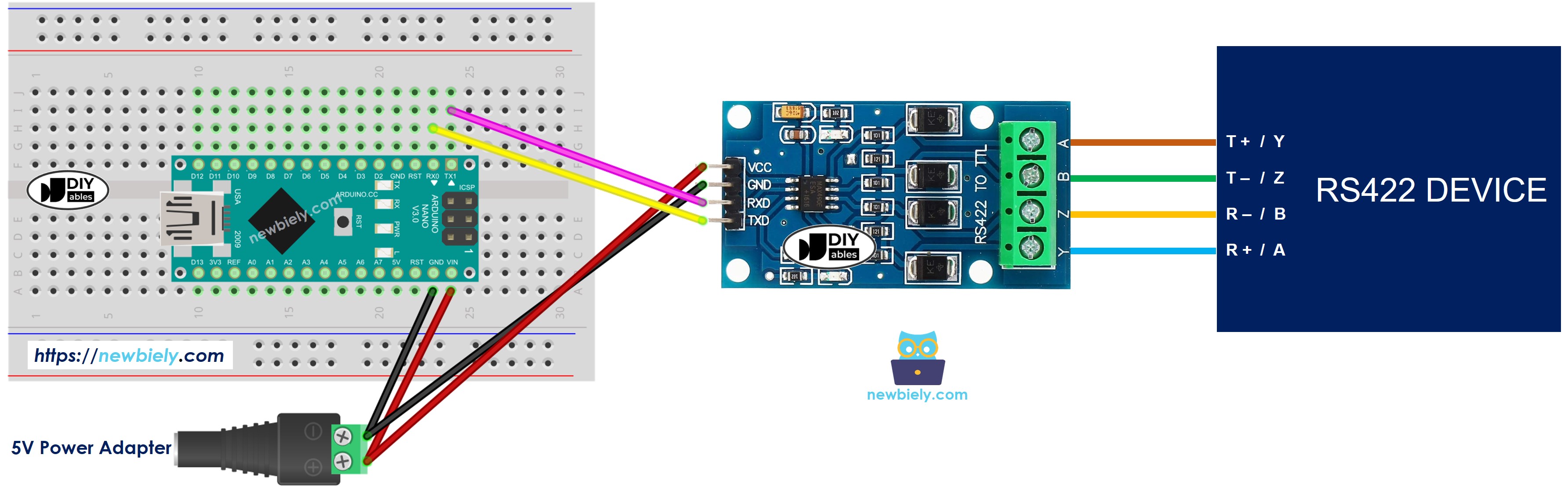 Arduino Nano TTL zu RS-422 Verdrahtungsdiagramm