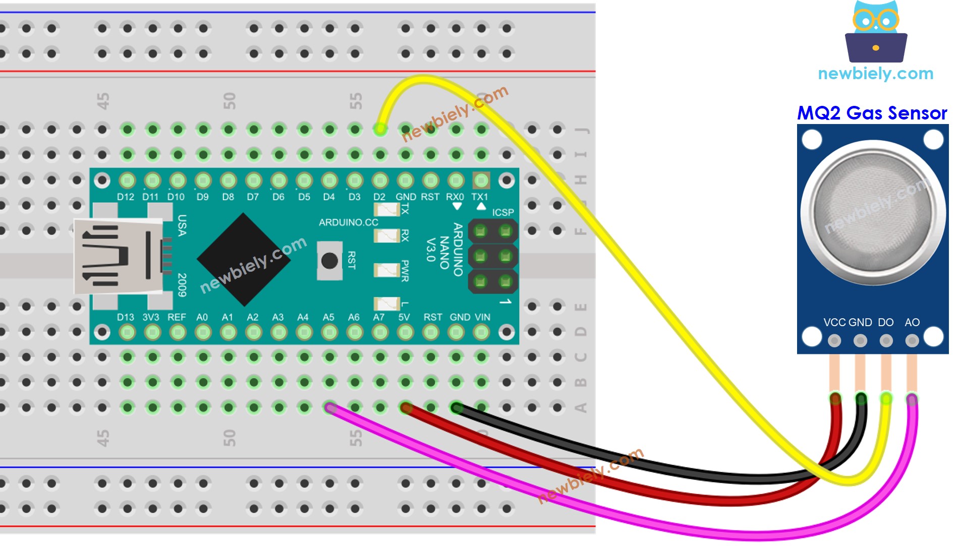 Arduino Nano Rauchsensor-Schaltplan