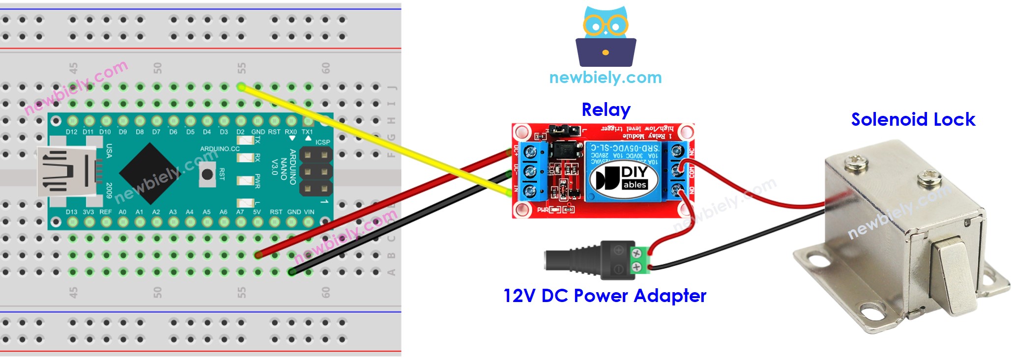 Schaltplan für Arduino Nano Solenoidschloss