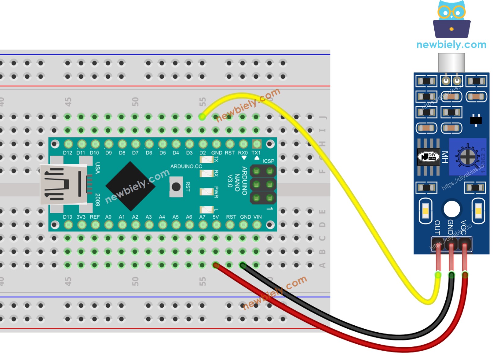 Arduino Nano Geräuschsensor-Verdrahtungsdiagramm
