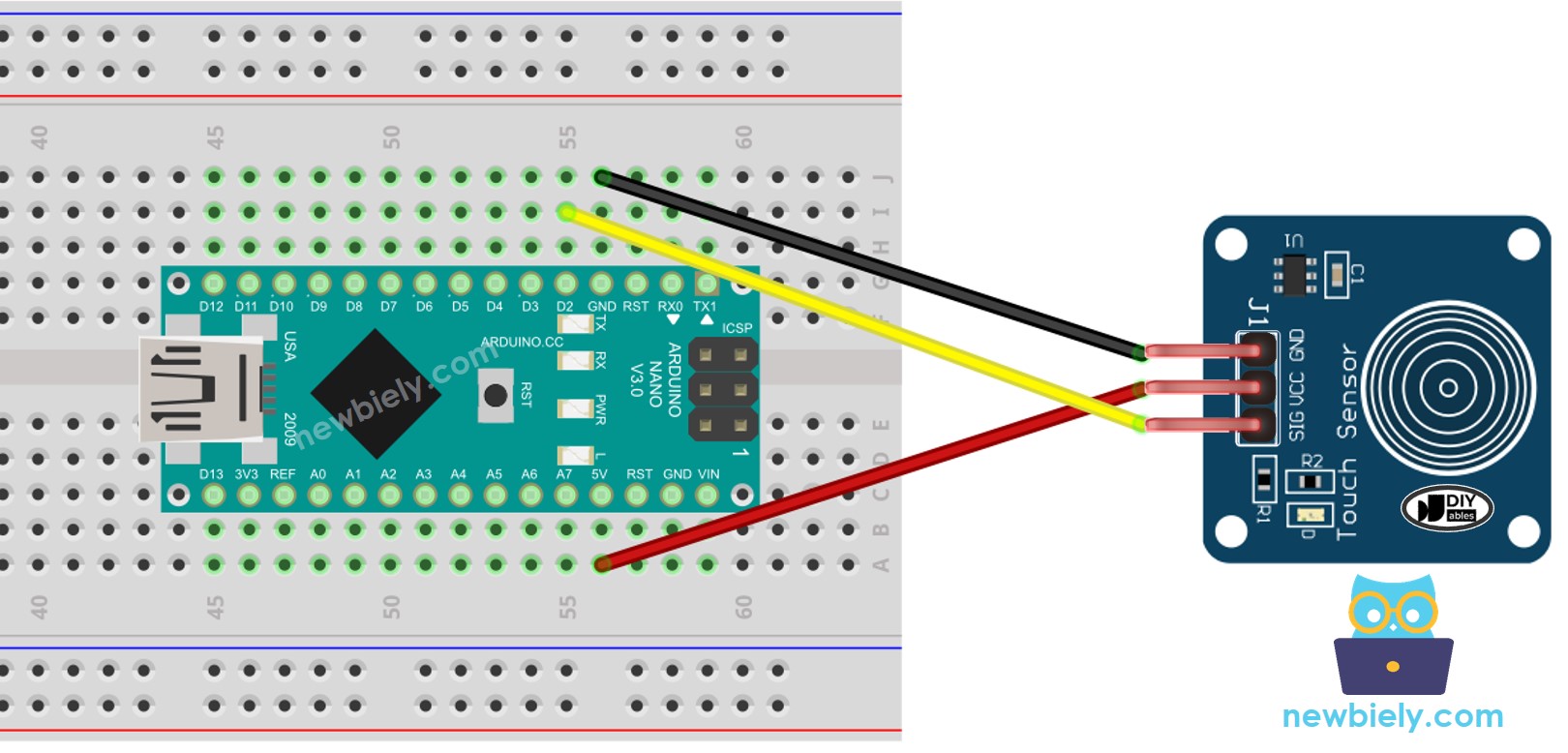 Schaltplan für Arduino Nano Berührungssensor