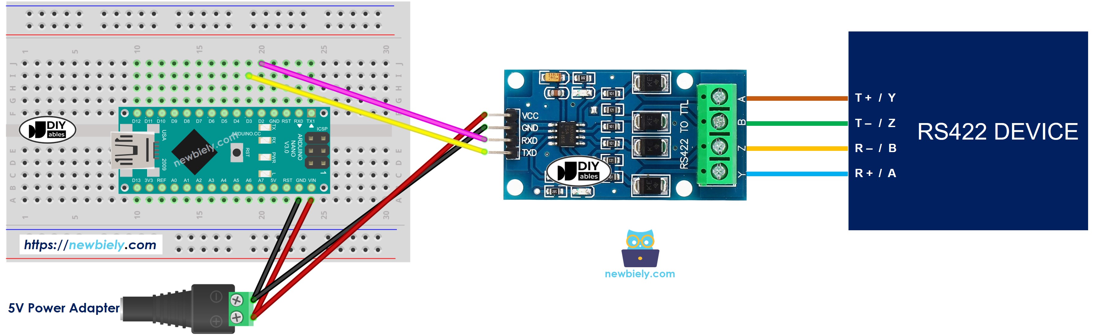 Arduino Nano RS-422 zu TTL Verdrahtungsdiagramm