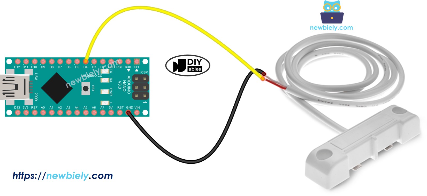 Verdrahtungsdiagramm für Arduino Nano Wasserleckdetektor