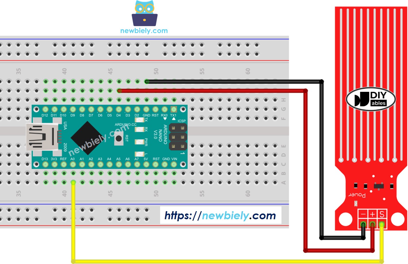 Schaltplan für Arduino Nano-Wassersensor