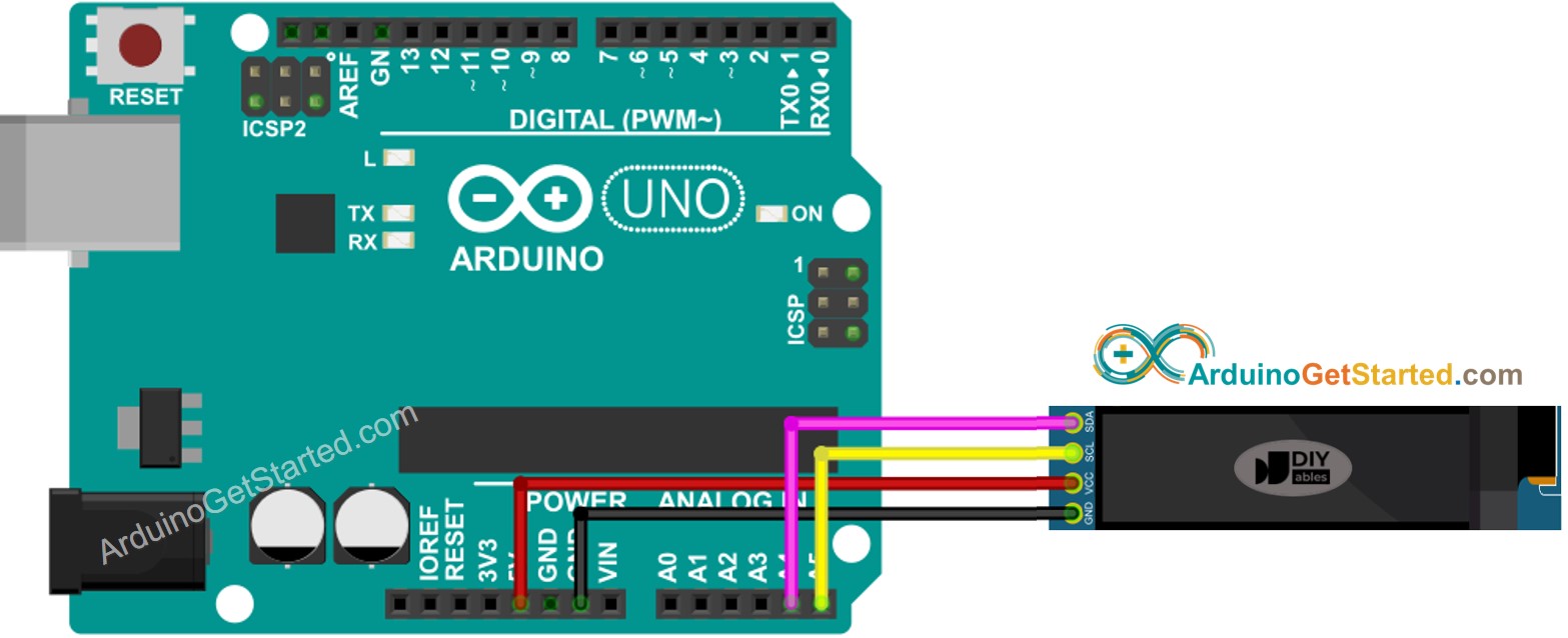 Arduino OLED 128×32 Verdrahtungsdiagramm