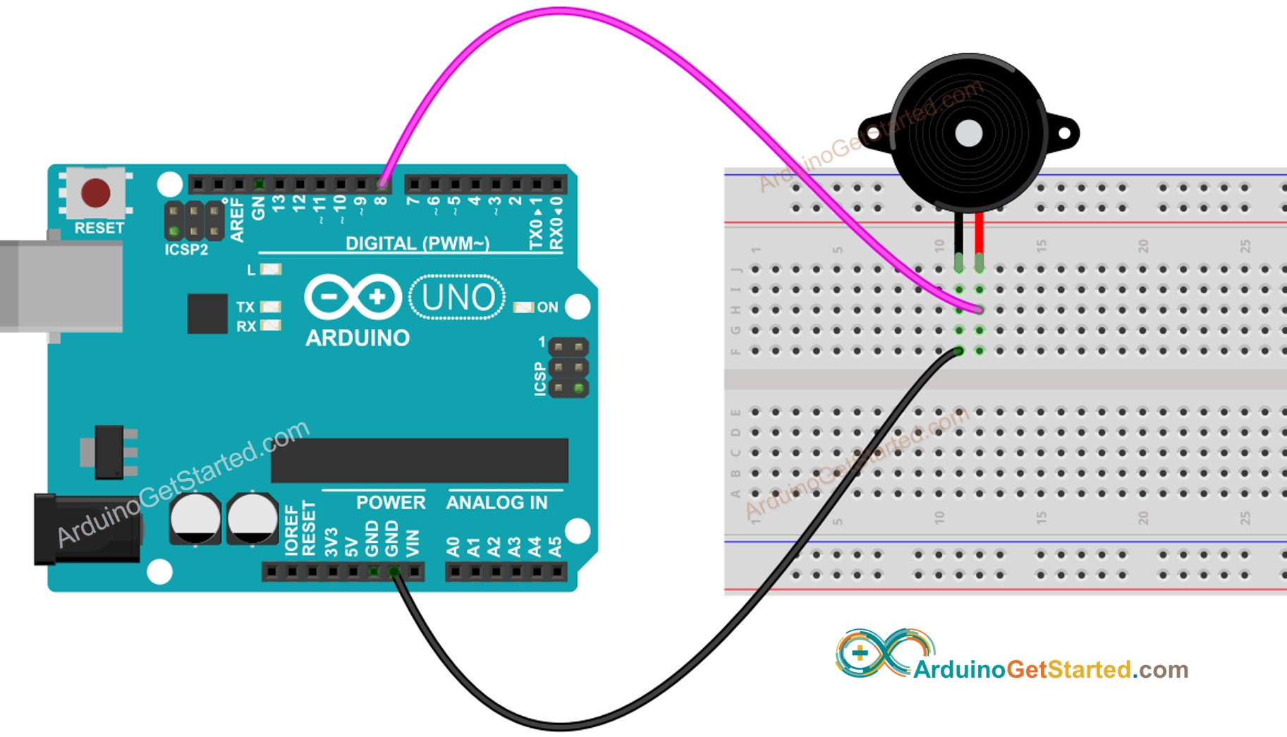 Arduino-Buzzer-Verdrahtungsdiagramm