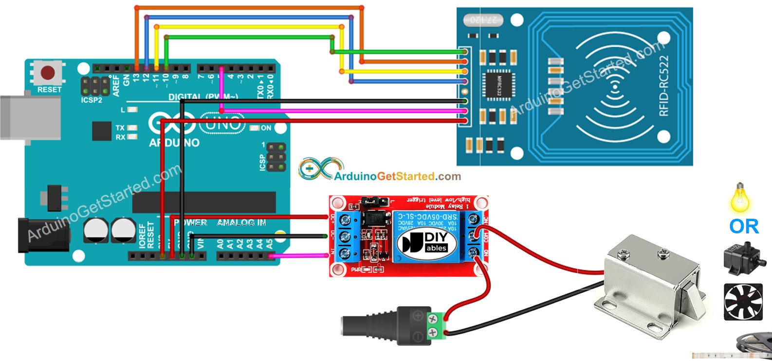 Arduino RFID RC522 Relais-Schaltplan