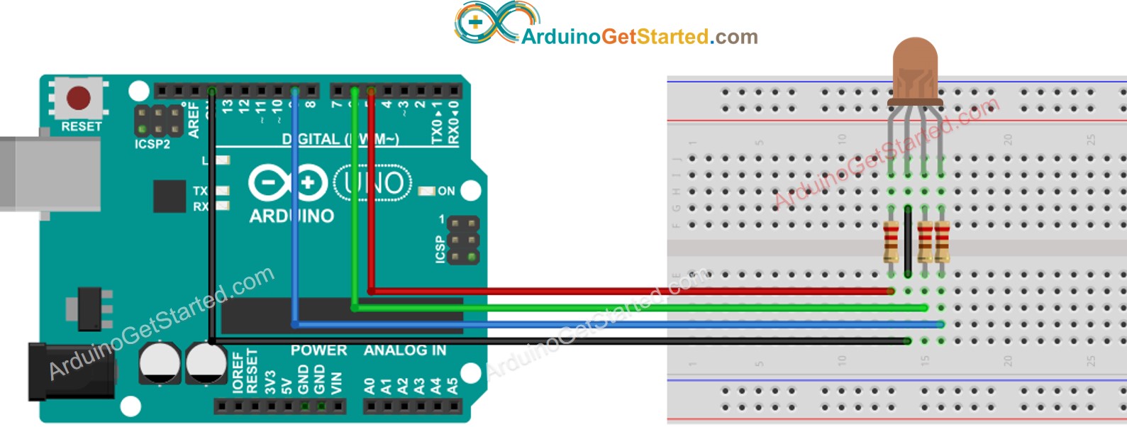 Arduino RGB-LED-Schaltplan