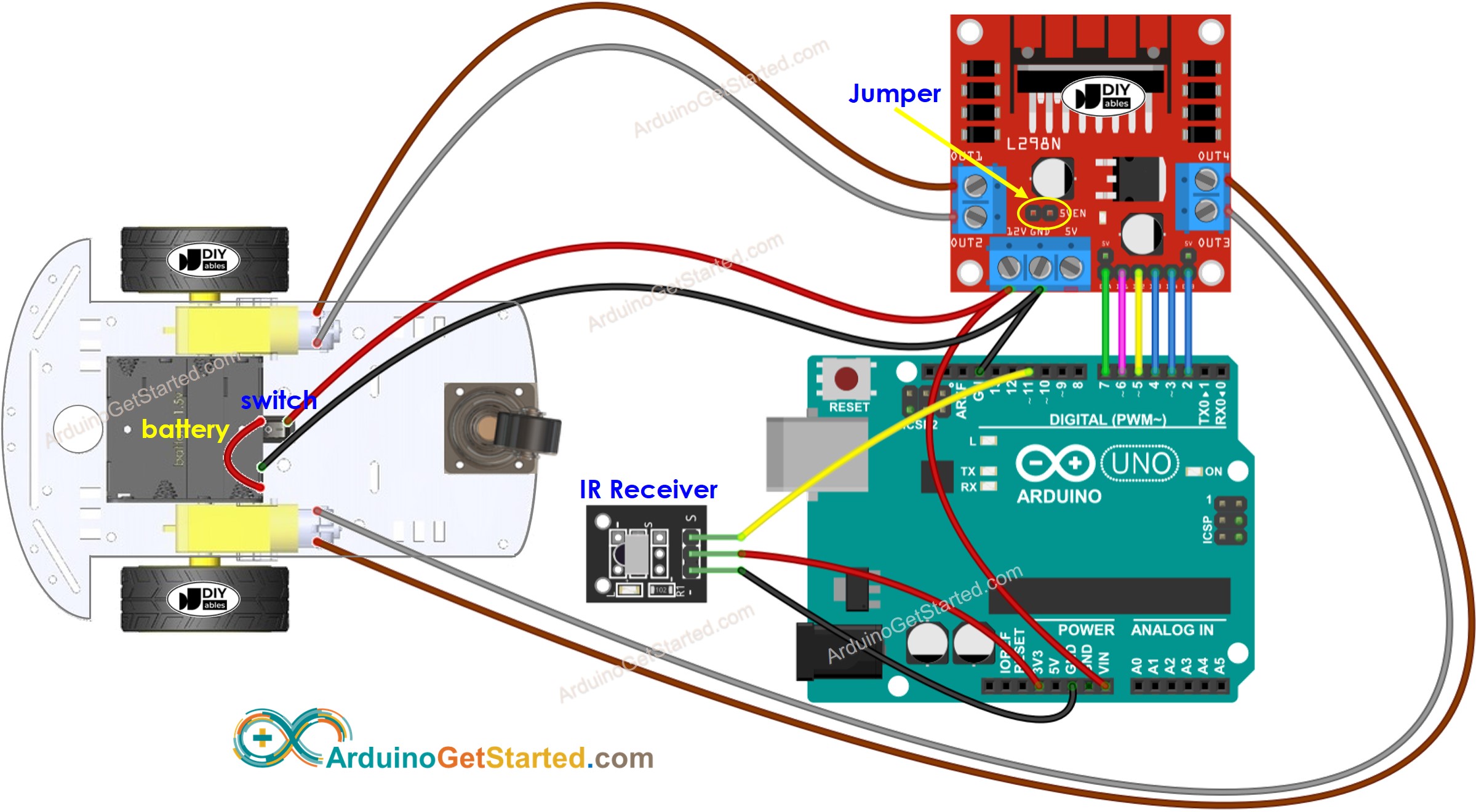 Arduino 2WD Auto-Schaltplan