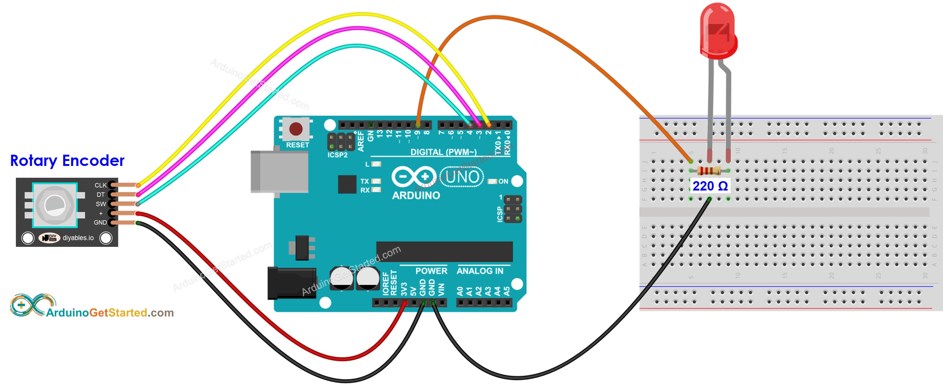 Arduino Drehencoder LED-Schaltplan
