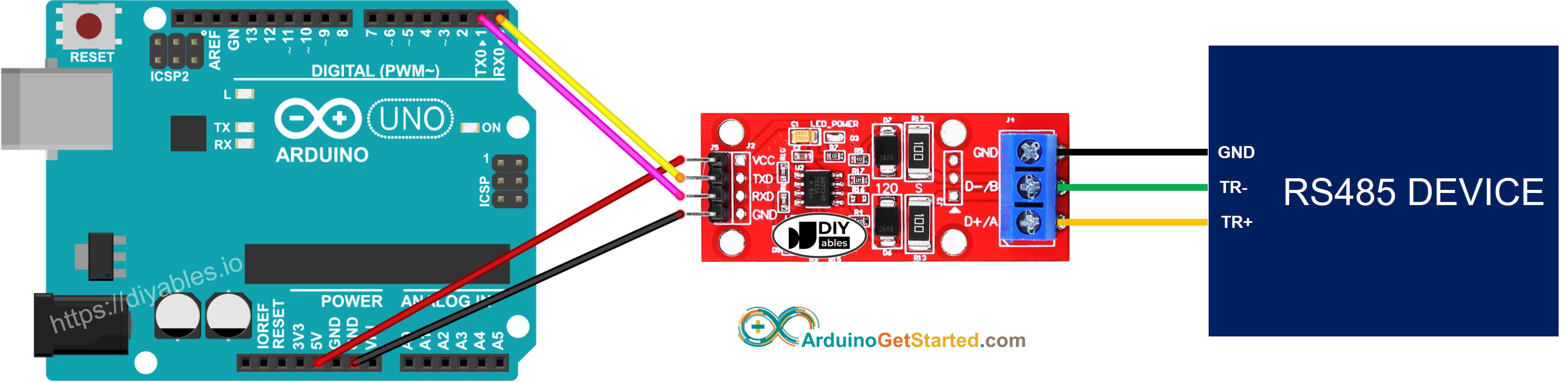 Arduino TTL zu RS-485 Verdrahtungsdiagramm