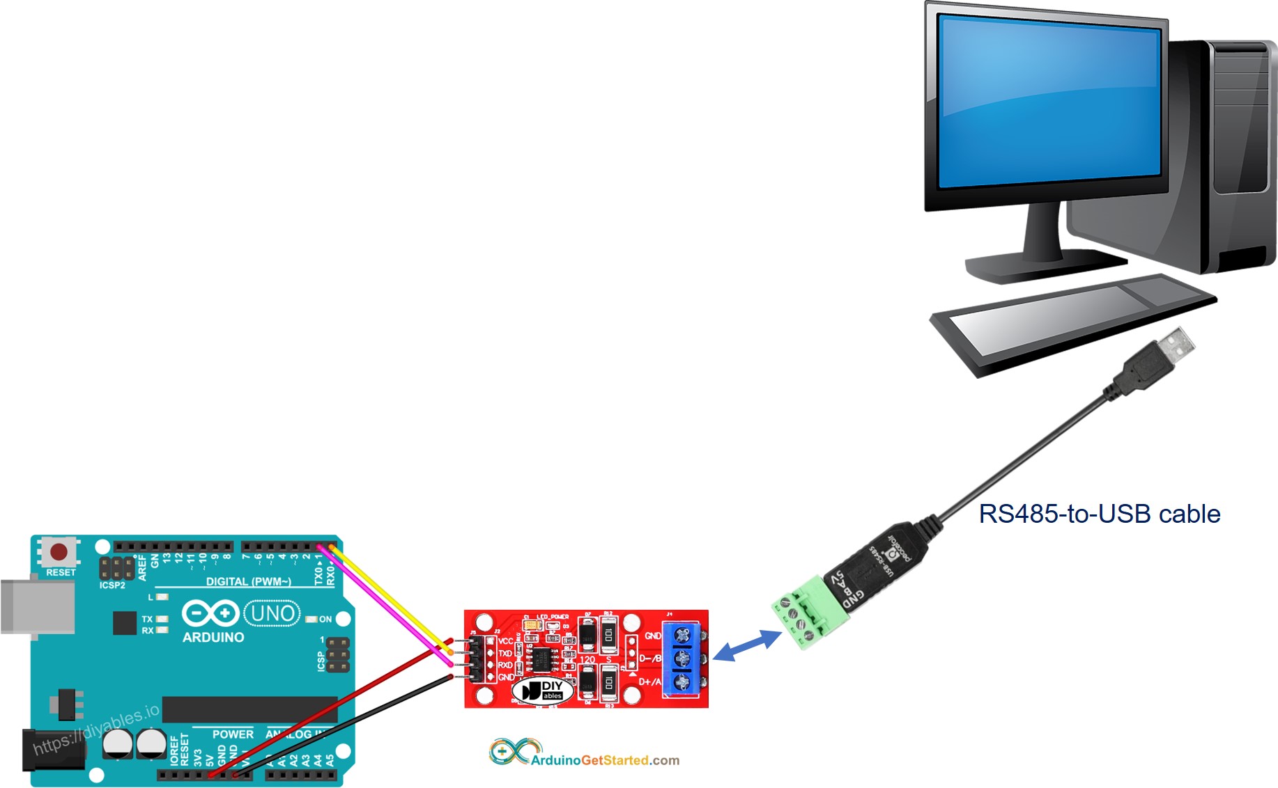 Arduino RS-485-Kommunikation mit dem PC