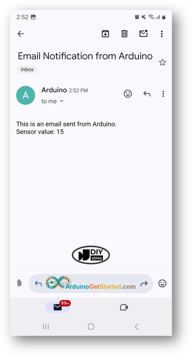 Arduino sendet eine E-Mail.