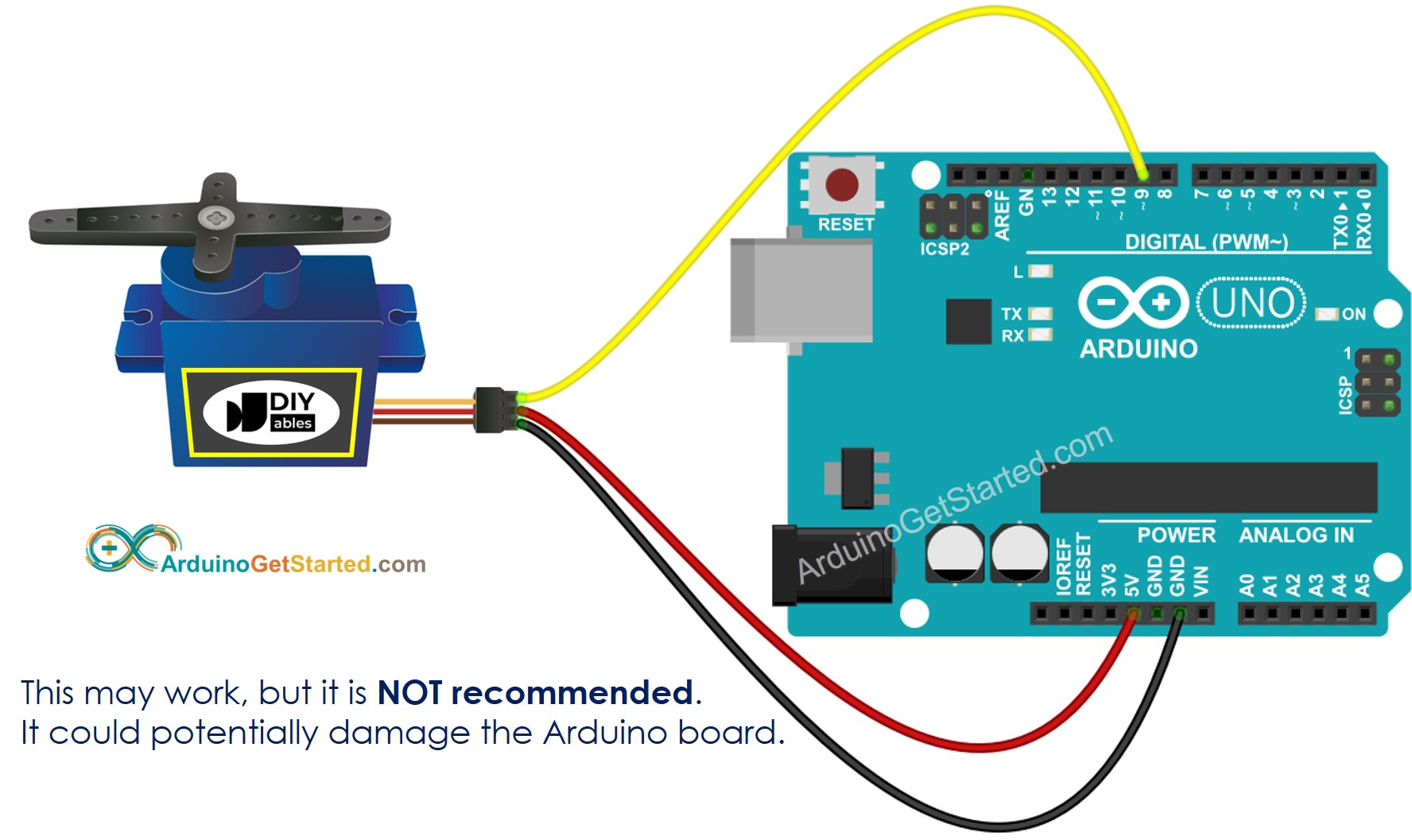 Arduino-Servomotor-Schaltplan