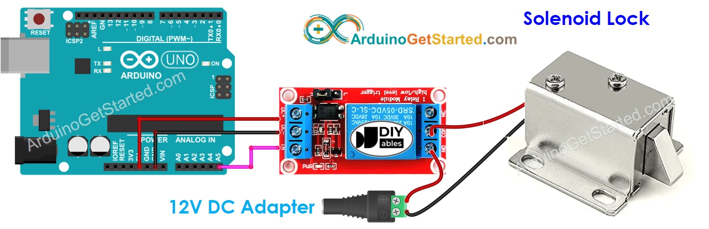 Arduino-Schaltplan für elektromagnetisches Türschloss