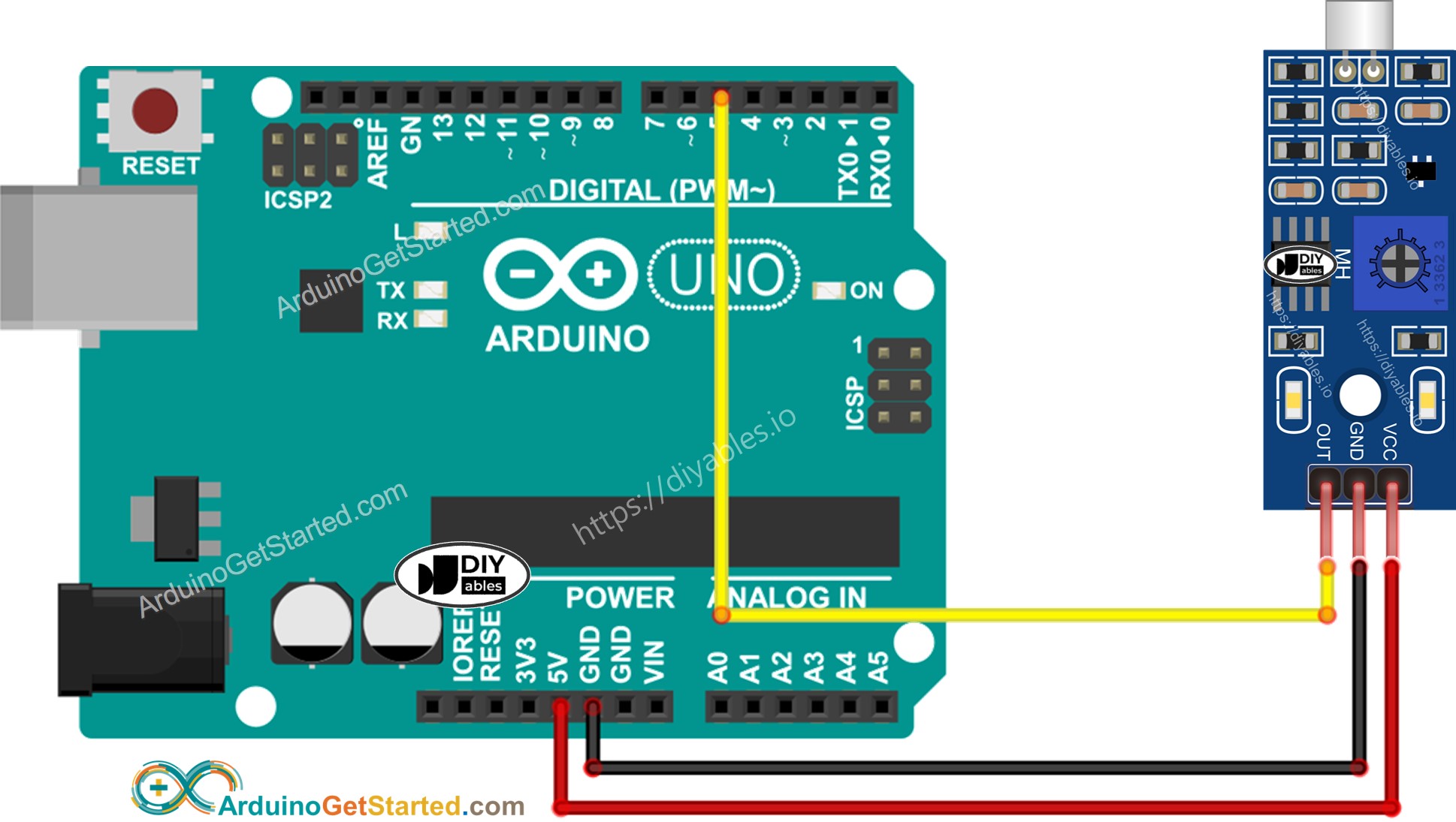 Arduino-Schallsensor-Verdrahtungsdiagramm