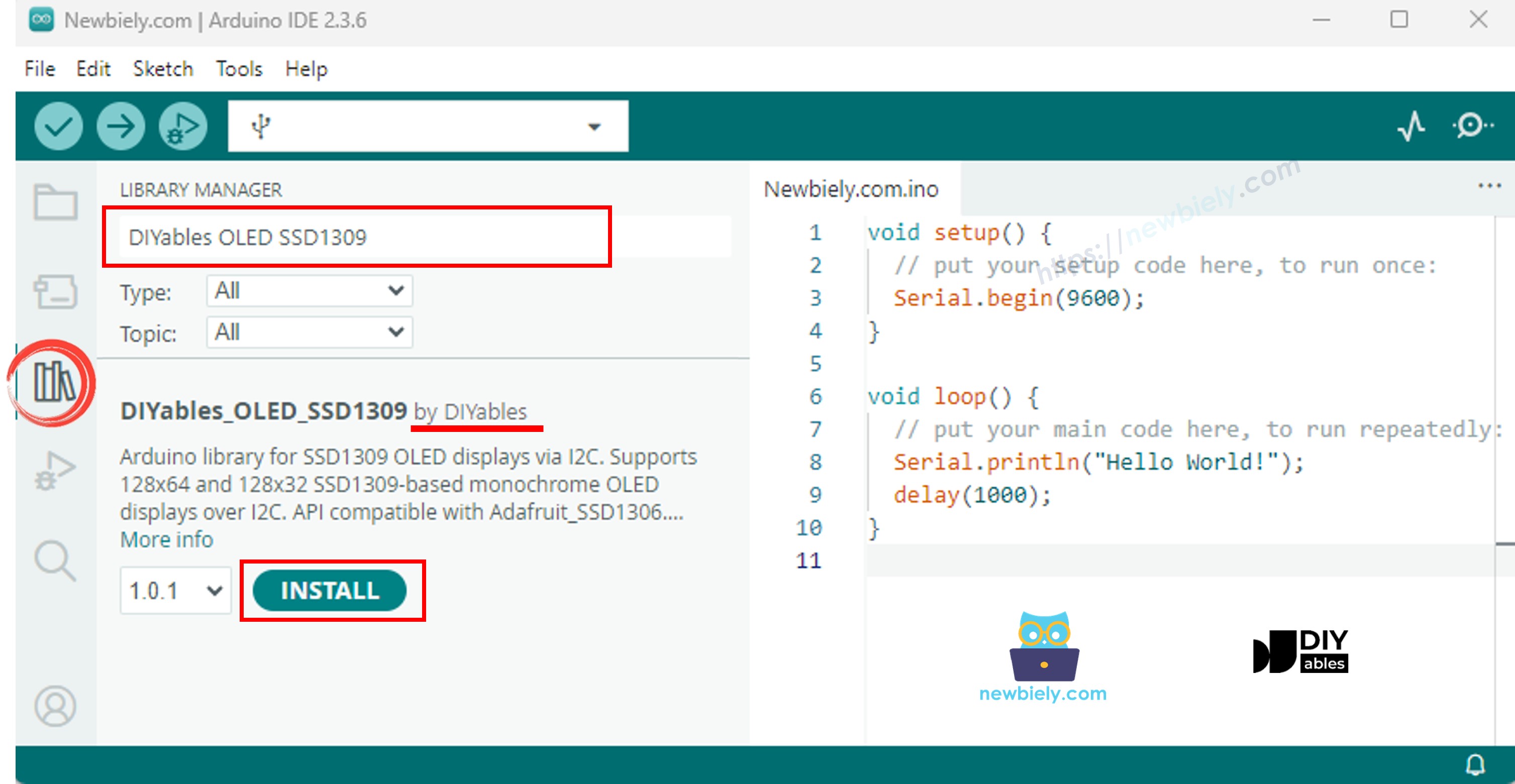 Arduino SSD1309 OLED-Bibliothek