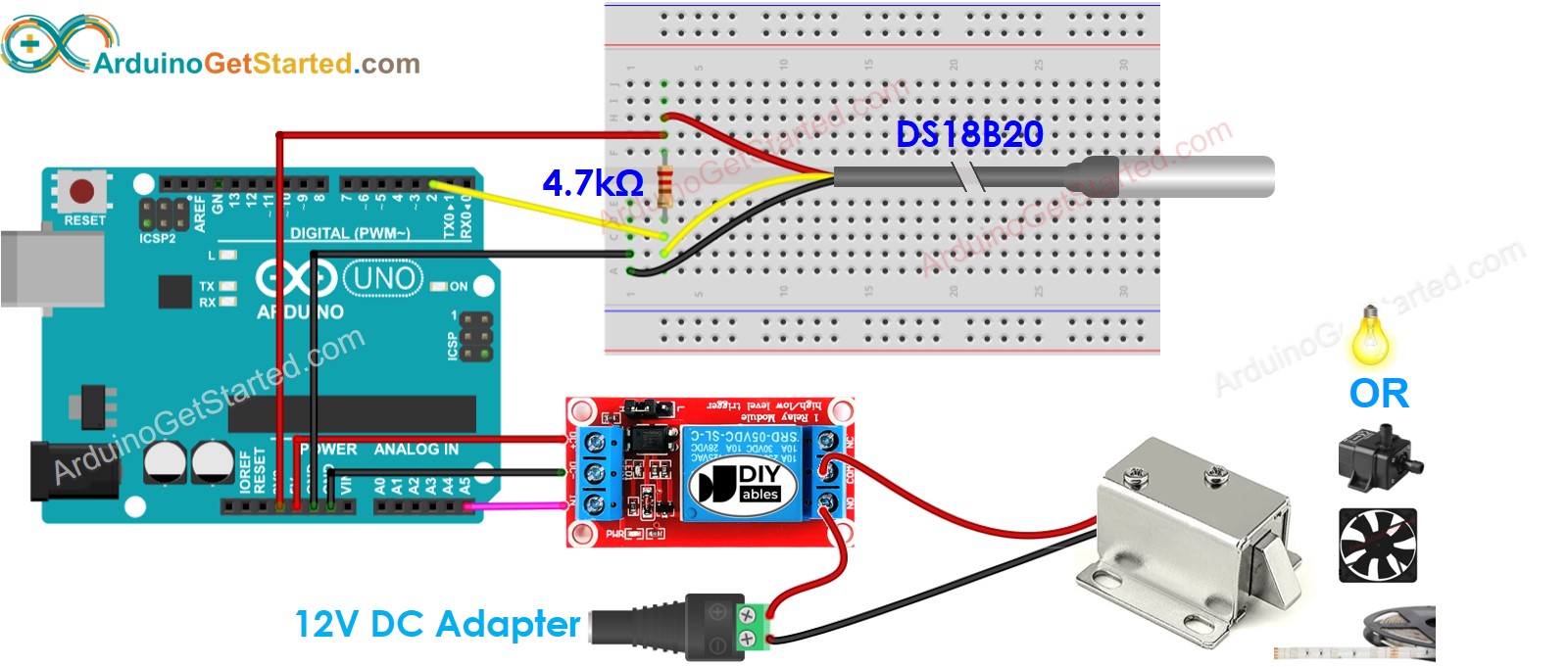 Arduino-Temperatursensor-Relais-Schaltplan