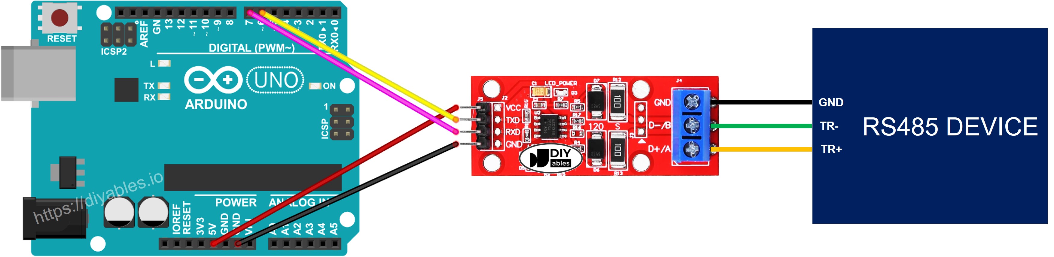 Arduino RS-485 zu TTL Verdrahtungsdiagramm