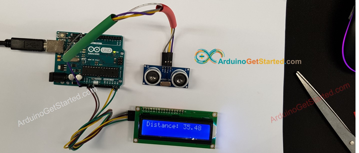 Arduino Ultraschall-LCD-Verdrahtungsdiagramm