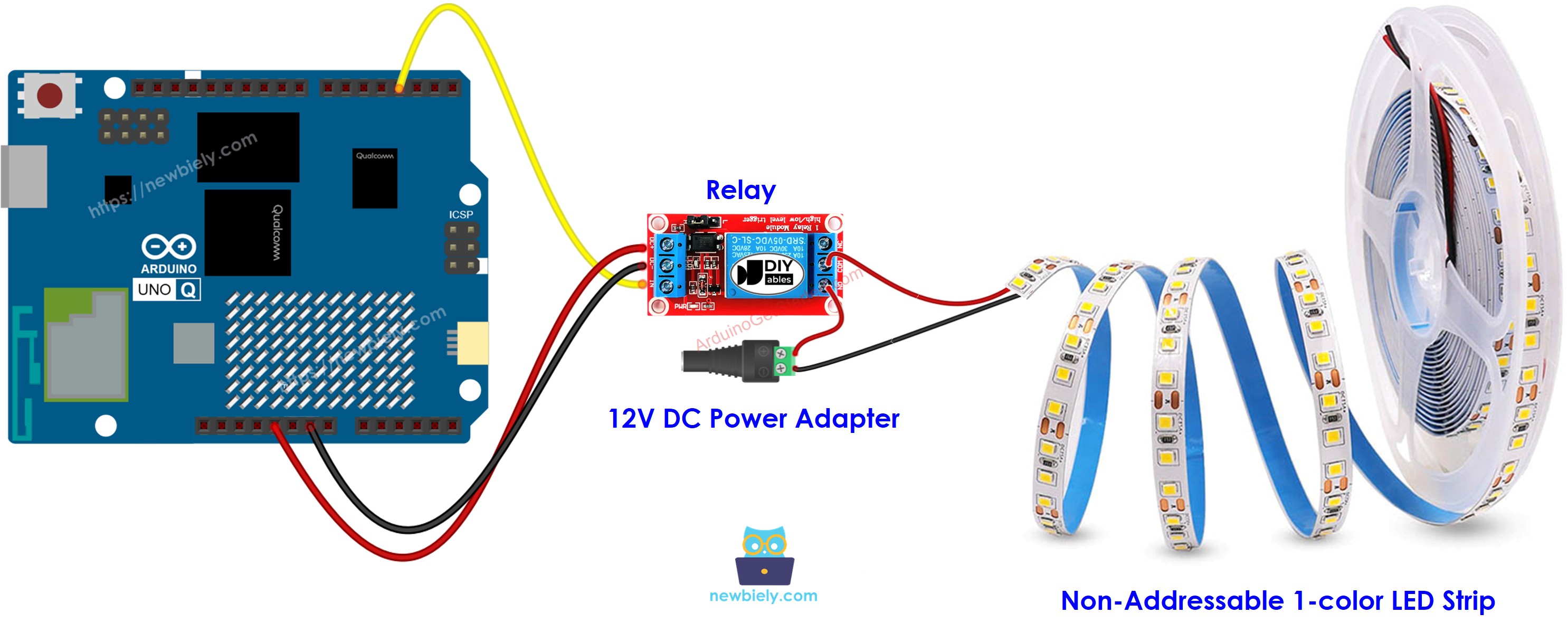 Arduino UNO Q 12V LED Strip Wiring Diagram
