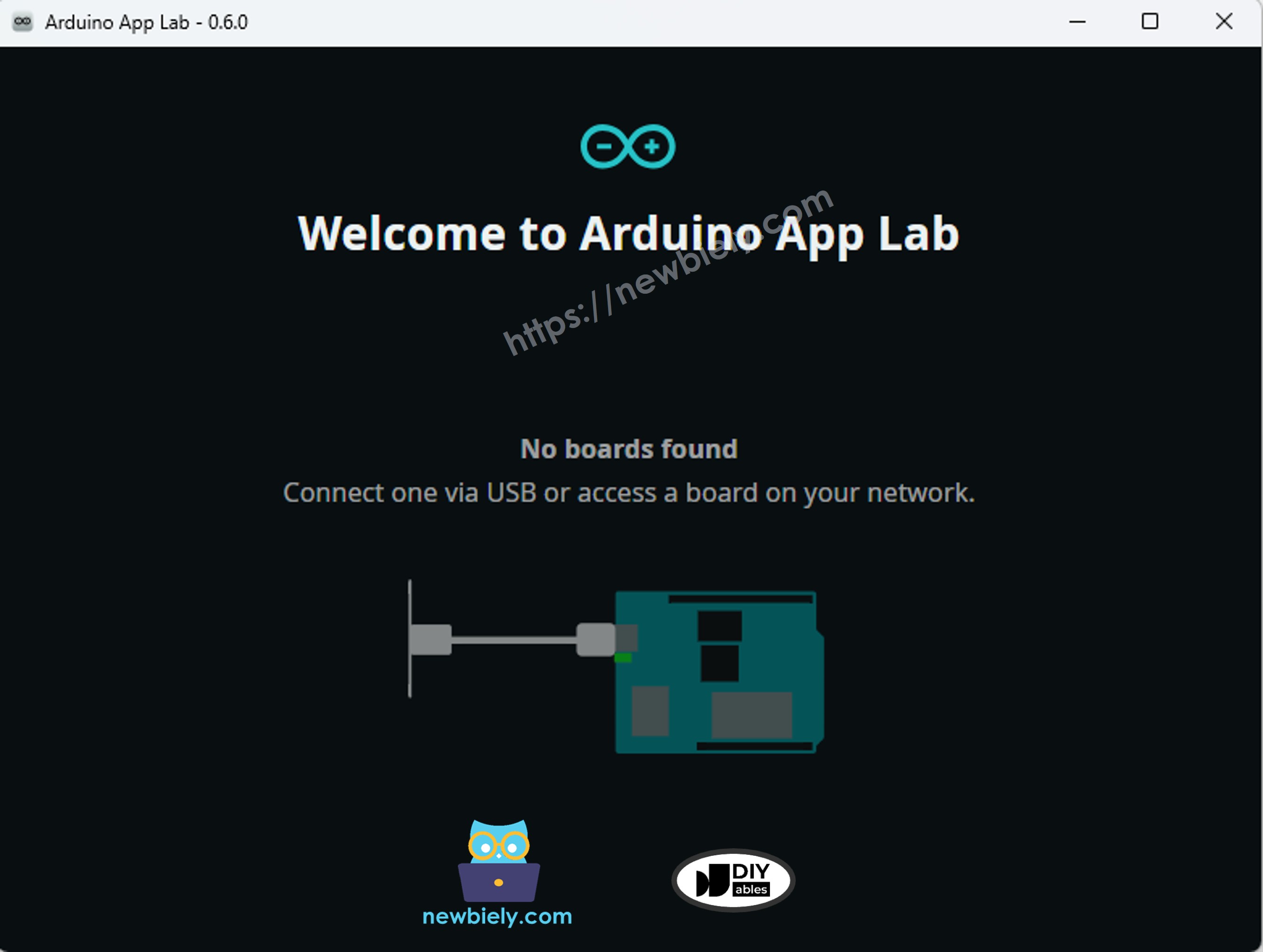 Arduino App Lab – Keine Platine verbunden