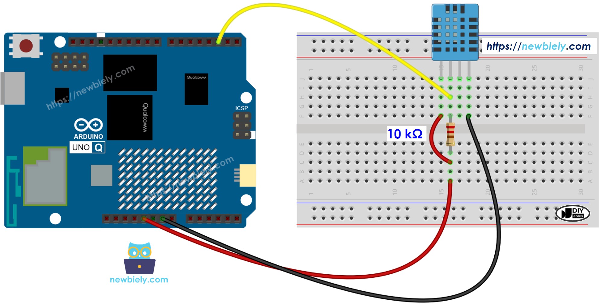 Arduino UNO Q DHT11 Sensor Wiring Diagram
