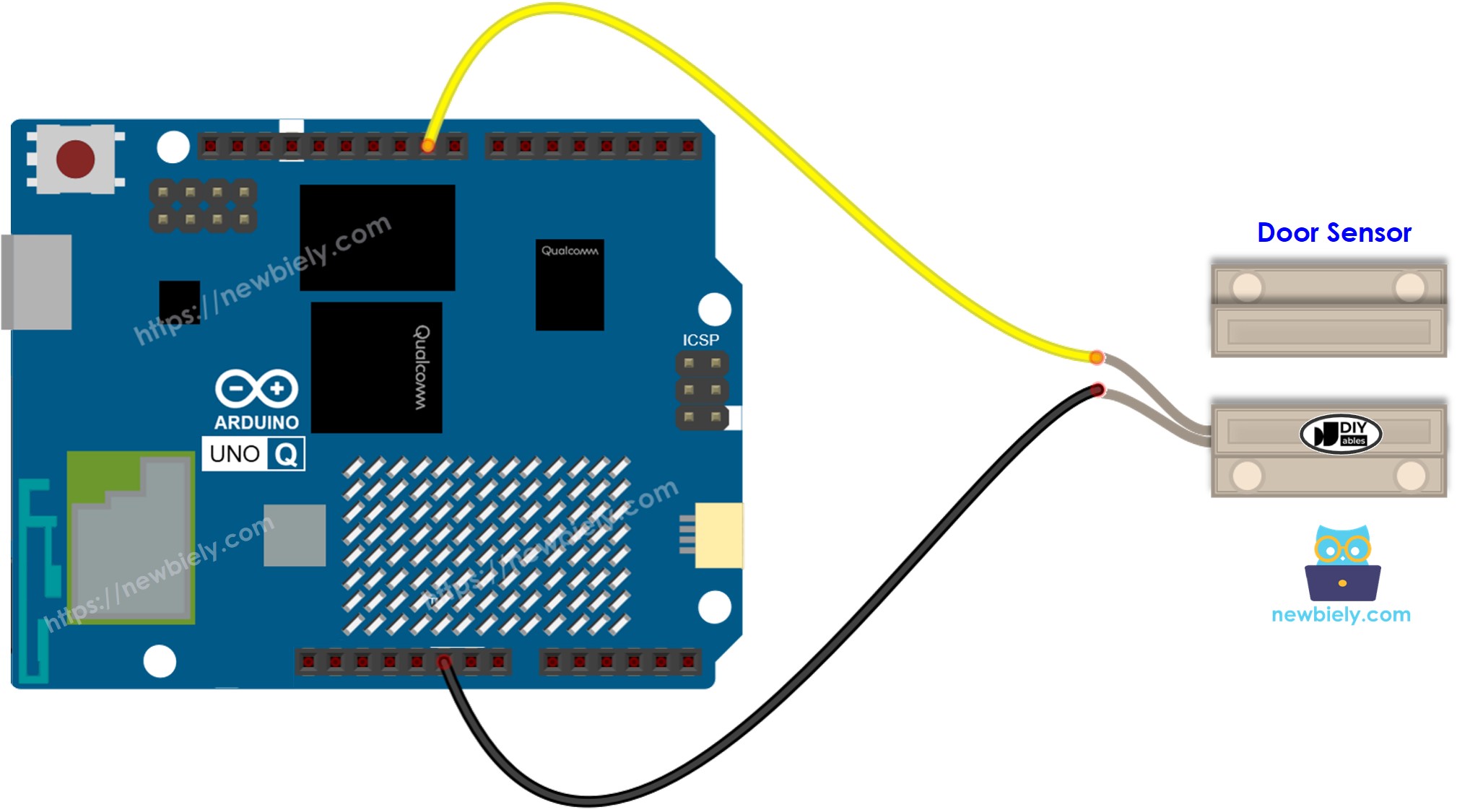 Arduino UNO Q Door Sensor Wiring Diagram