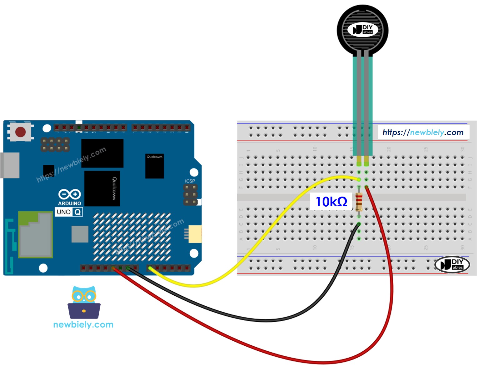 Arduino UNO Q Force Sensor Wiring Diagram