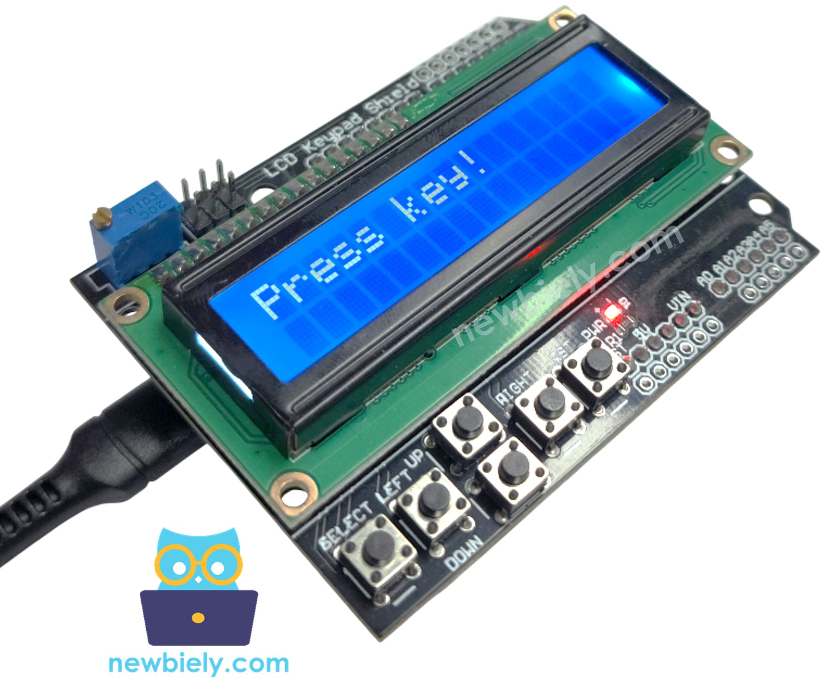 Arduino UNO Q LCD-Tastaturschild-Schaltplan