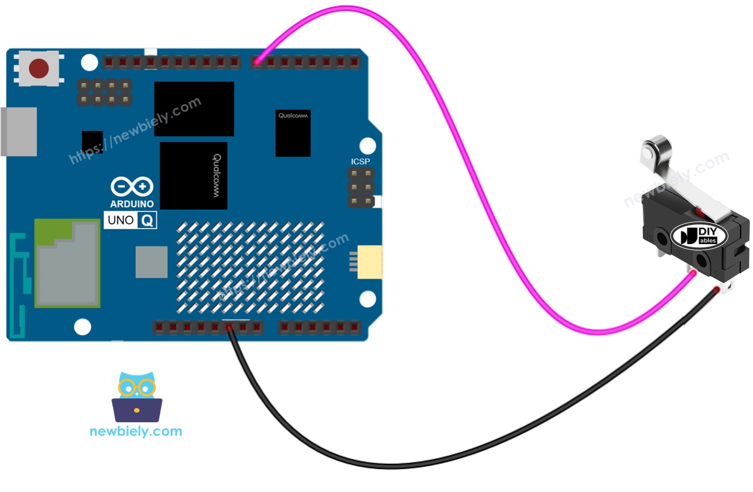 Arduino UNO Q Limit Switch Wiring Diagram