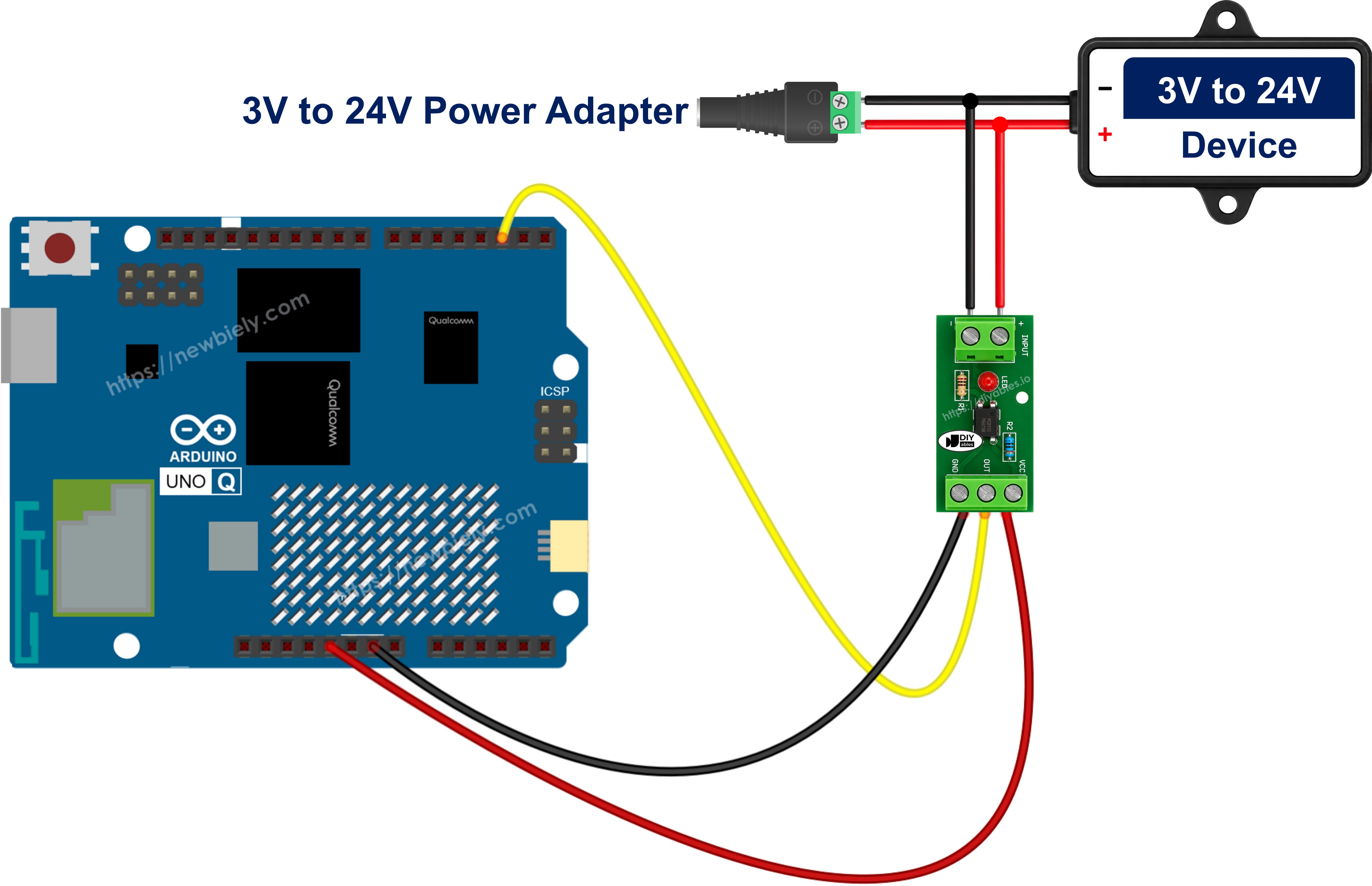 Arduino UNO Q PC817 Optokoppler-Isolationsmodul Schaltplan