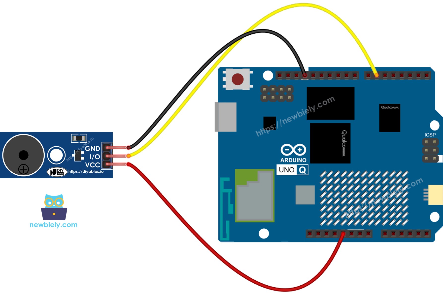 Arduino UNO Q Piezo-Summer-Modul-Schaltplan