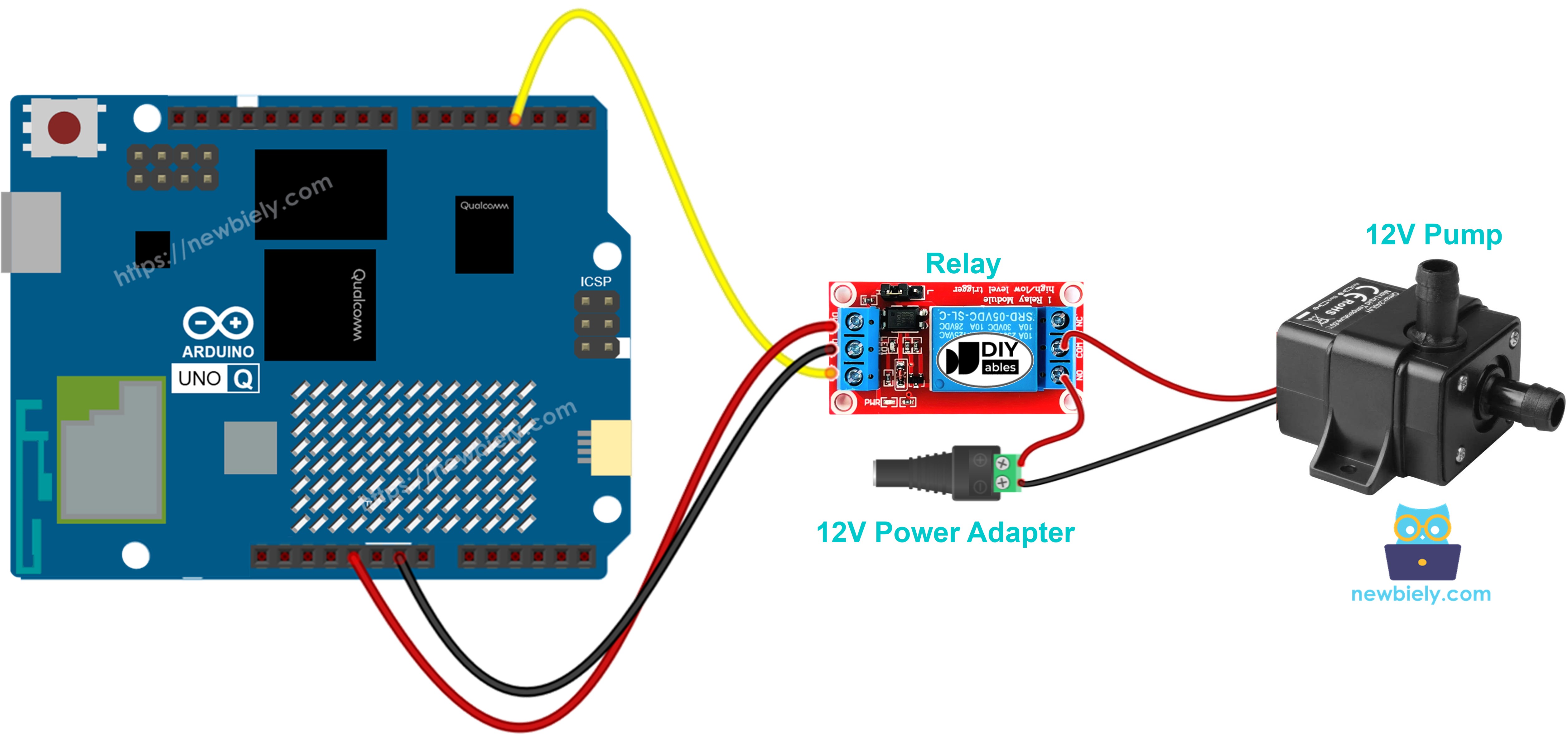 Arduino UNO Q Pump Wiring Diagram