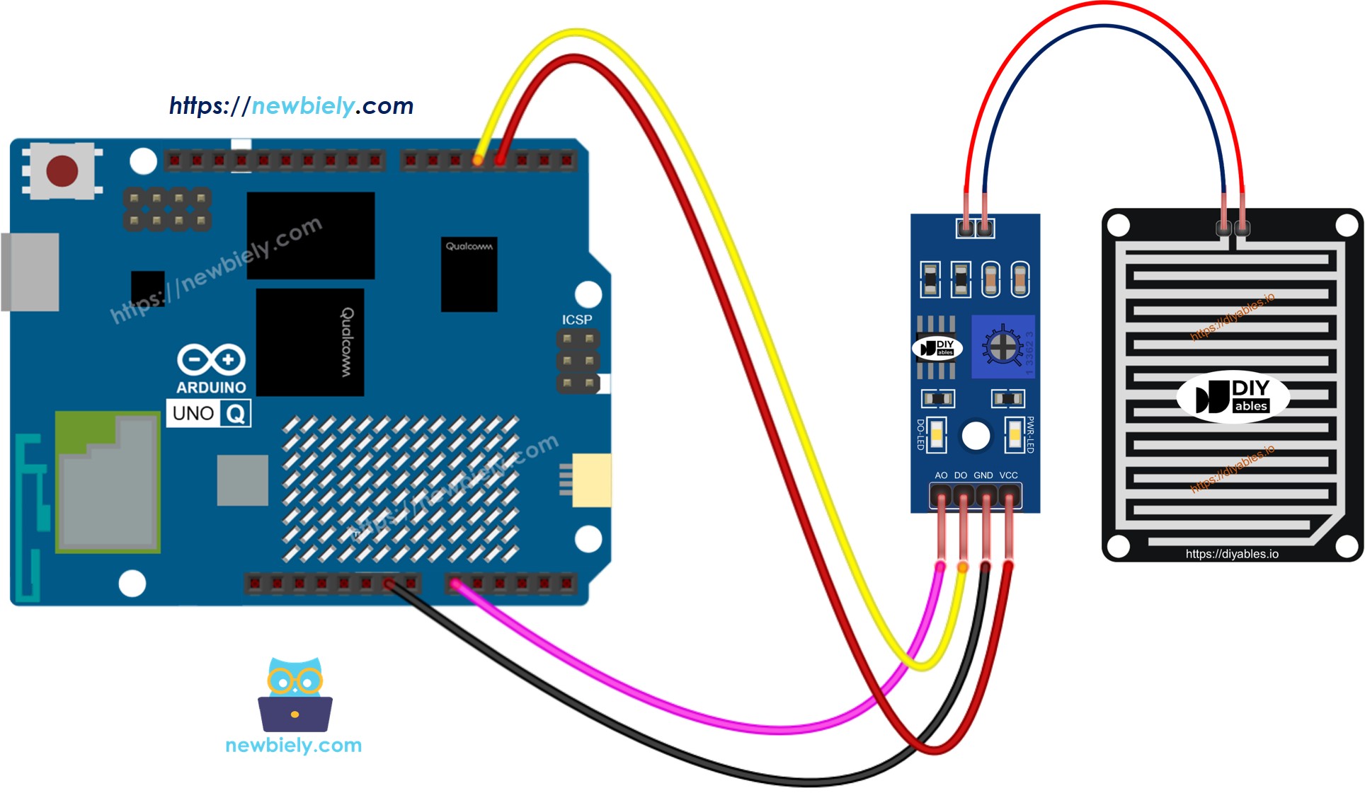 Arduino UNO Q Regensensor Schaltplan