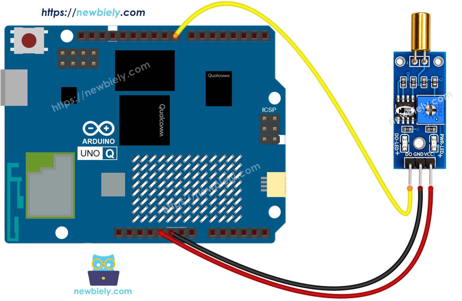 Arduino UNO Q SW520D Neigungssensor Schaltplan