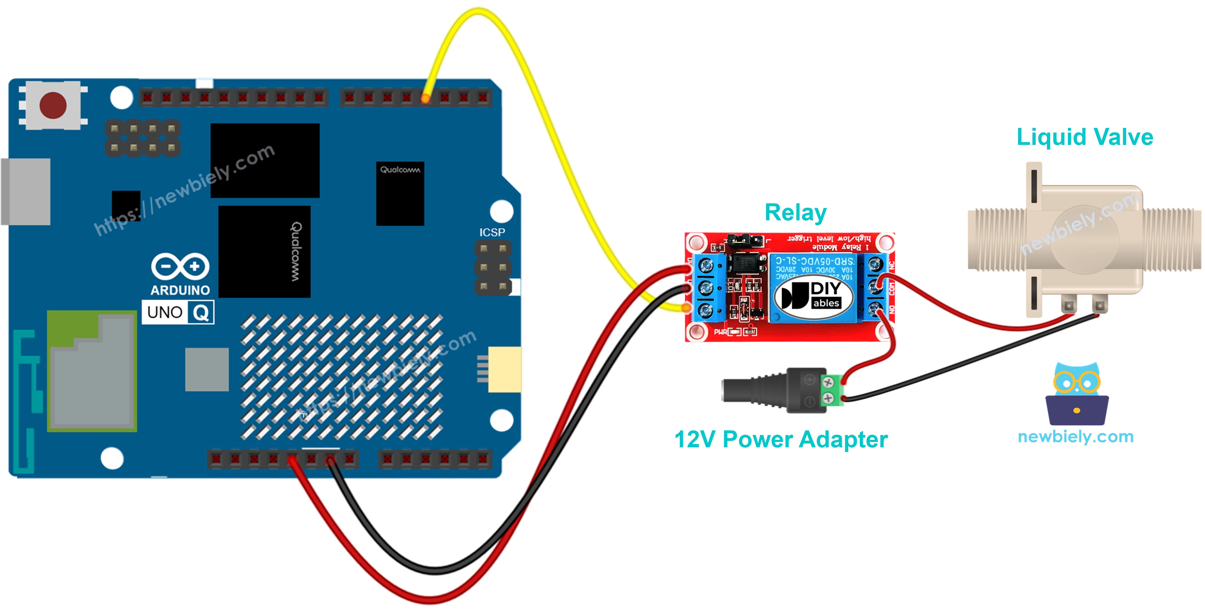 Arduino UNO Q Water Valve Wiring Diagram