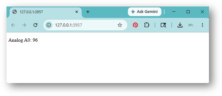 Arduino UNO Q Simple Web Server Seite